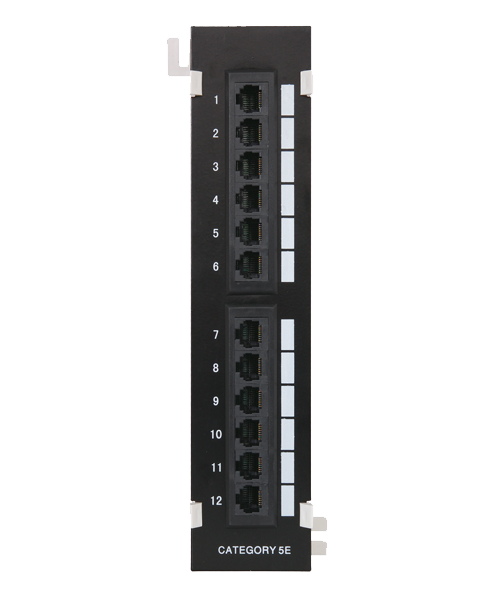 Патч-Панель 10" Netlan, 12 гнезд RJ-45, CAT5e, неэкранированная, черная