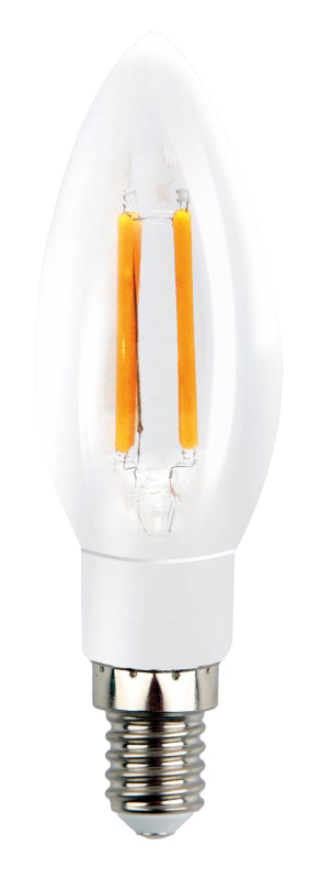 Лампа LED C37 Filament Smartbuy, Е14, 4 Вт / 25 Вт, 4000 К, холодно-белая