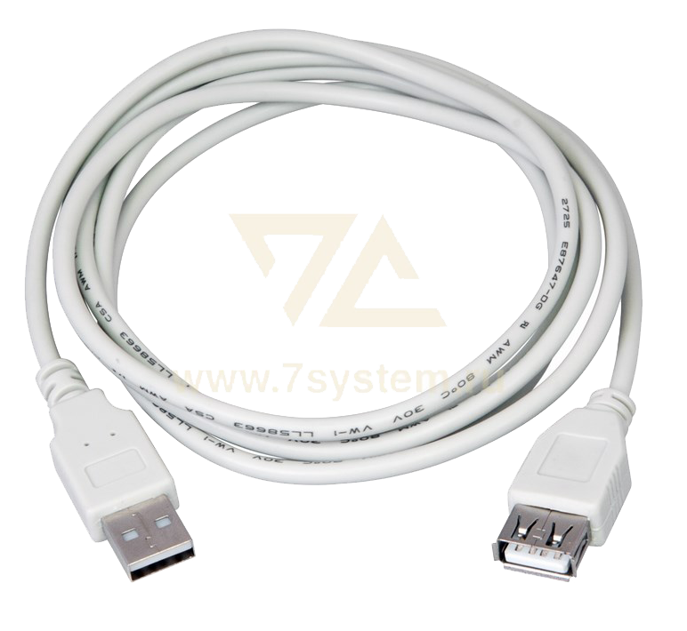 Шнур USB A(штекер) - USB A(гнездо) 5 мм Rexant, серый, 5 м