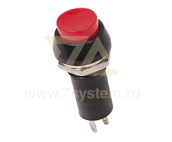 Выключатель-кнопка 250V 1А (2с) ON-OFF, красная (PBS-11A)