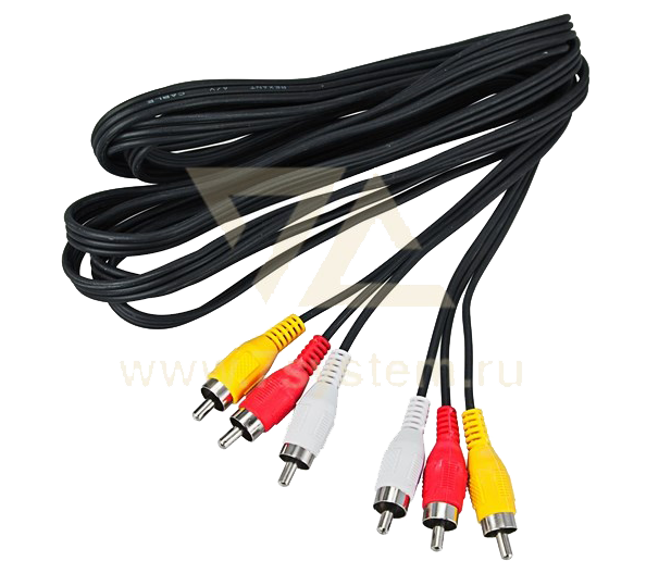 Шнур 3 RCA - 3 RCA 3.5 мм SILVER Rexant, 5 м