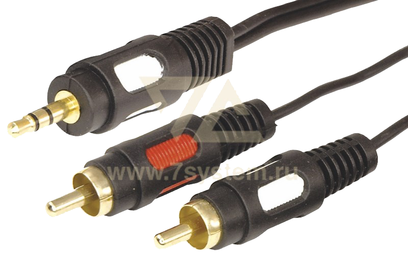 Шнур TRS 3.5 мм - 2 RCA GOLD Rexant, премиум, 5 м
