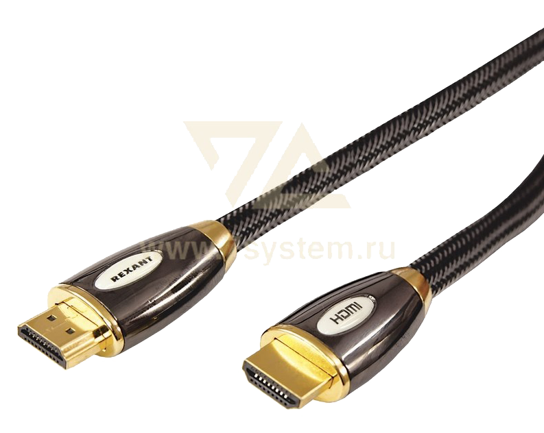 Шнур Luxury HDMI - HDMI GOLD Rexant, 2 фильтра, в блистере, 2 м