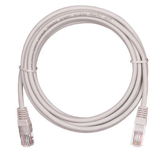 Патчкорд UTP 2 м Netlan, CAT5е, серый, литой