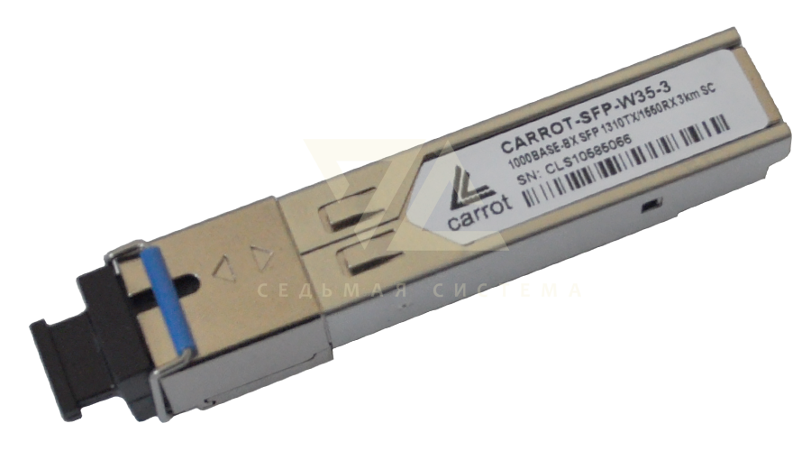 Модуль SFP Carrot, 1000Base-BX, WDM, 1310/1550, 3 км, SC, DDM