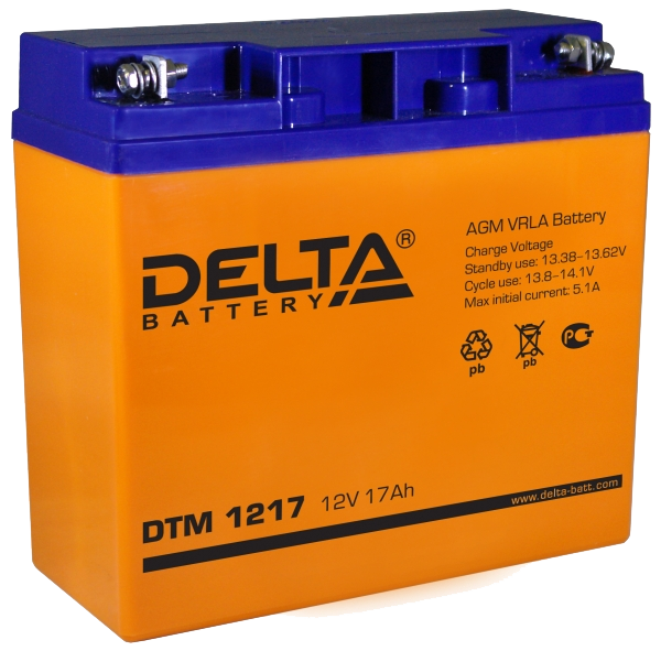 Батарея аккумуляторная DTM 1217 Delta 12В, 17 Ач