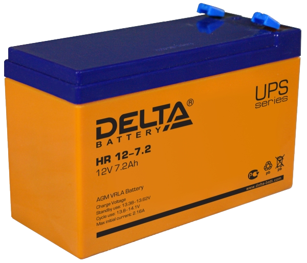 Батарея аккумуляторная HR 12-7.2 Delta 12В, 7.2 Ач
