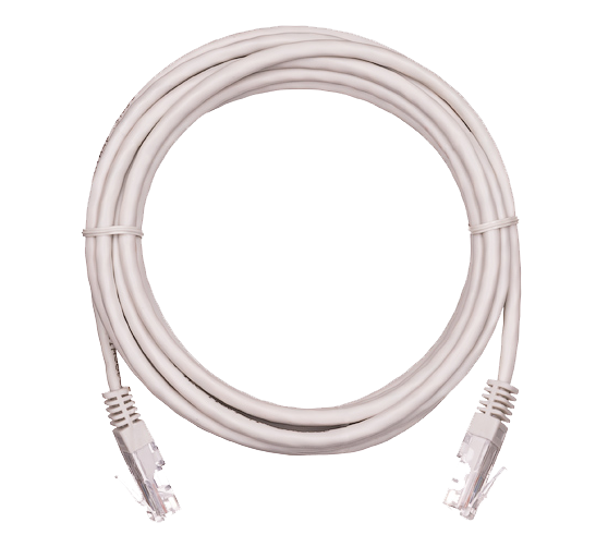 Патчкорд UTP 1 м Cu Netlan, CAT5е, серый, литой