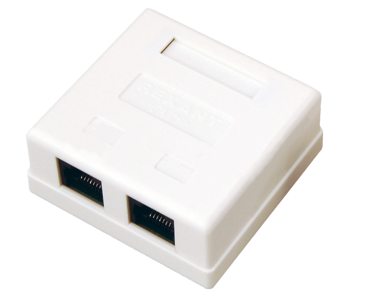Розетка компьютерная RJ-45, X-line, 8P-8C, CAT5e, 2 порта