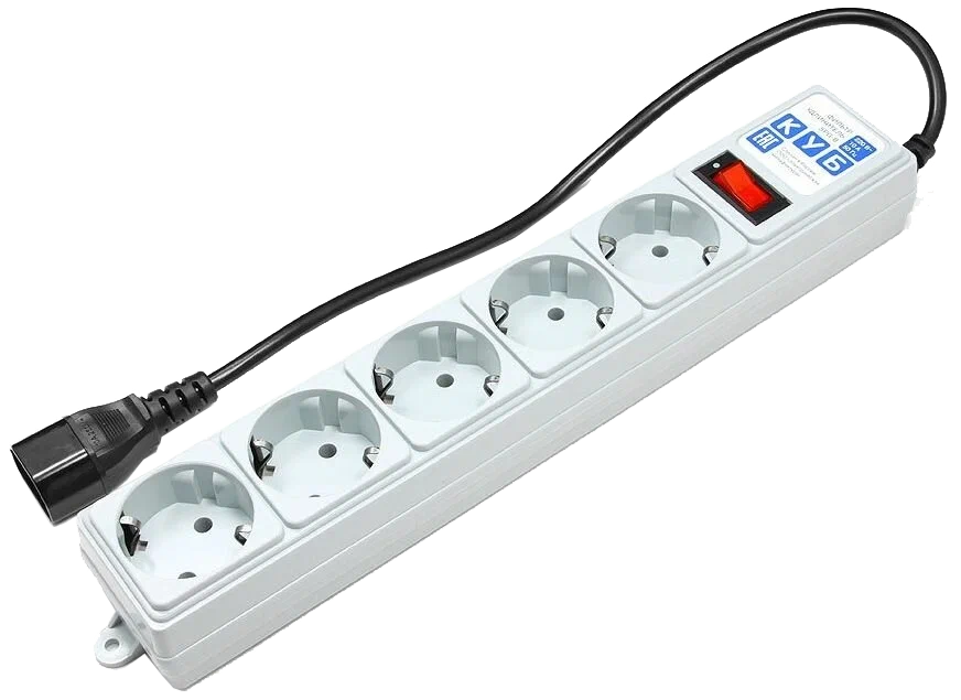 Фильтр сетевой Power Cube, 5 мест, 10 A, 1.9 м, серый
