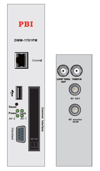 Ресивер сдвоенный DVB-T2-модулятор PAL D/K; DMM-1701PM-04T2 PBI